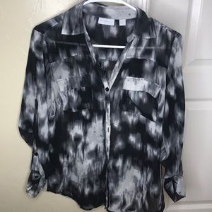 New York & Company black and white blouse